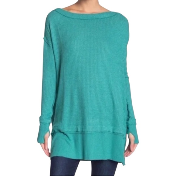 Free People Tops - Free People We The Free North Shore Thermal Tunic Top Women's Sz Small Turquoise